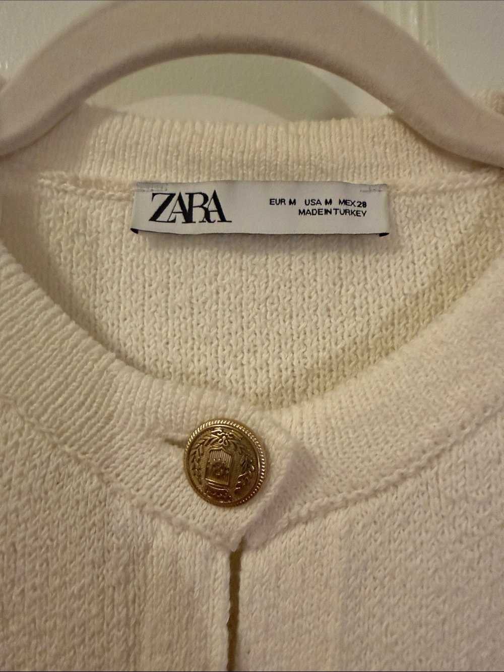 Zara White Cardigan Size M - Picture 2 of 4